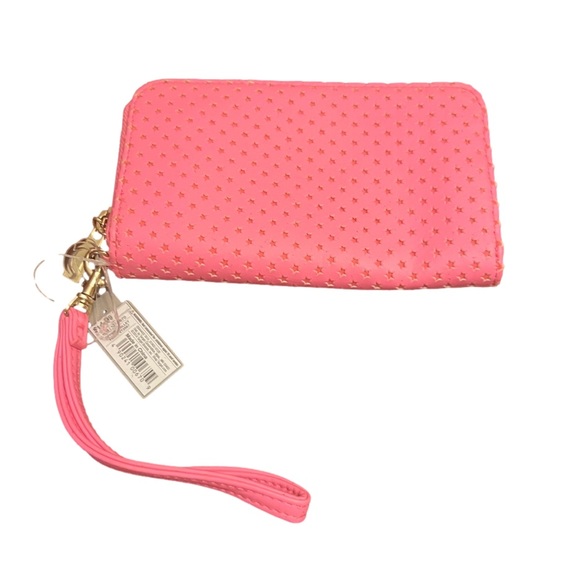 Handbags - Wristlet zipper wallet NWT hot pink soft and pliable gold zip multiple pockets